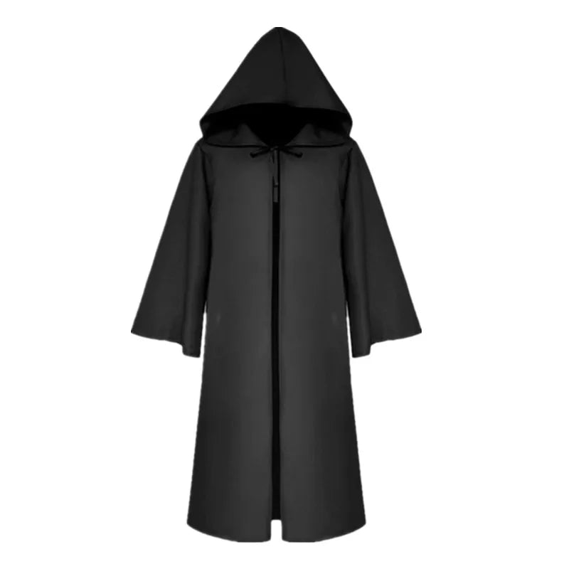 Black Hooded Sorcerer Cloak Costume for Adults & Kids
