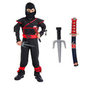 Boys Black Ninja Costume with Foam Accessories for Halloween