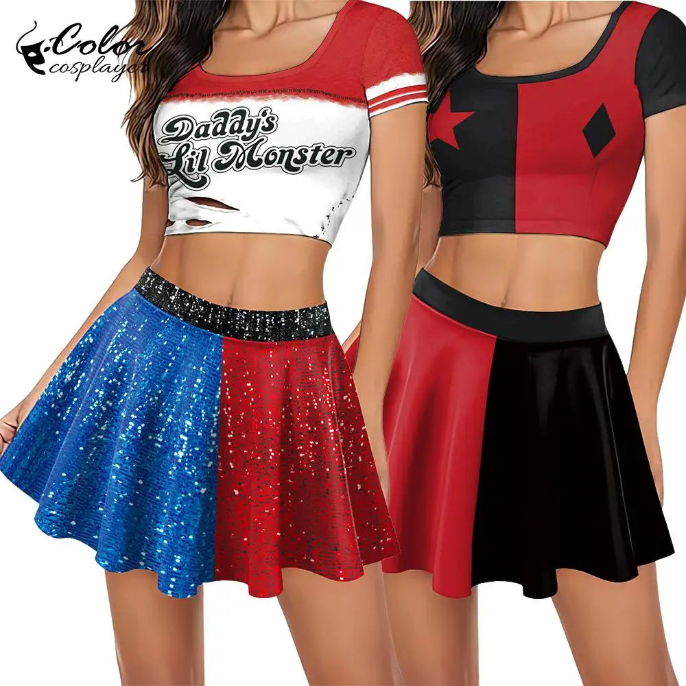 Women’s Colorful Clown Cosplay Costume Suit for Parties