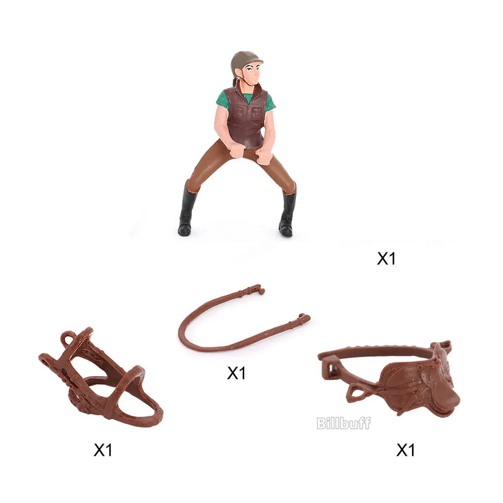 DIY Horse Race Model Horseman Farm Animal Figurines Action & Toy Figures ABS Emulation Toys for Children Christmas Birthday Gift