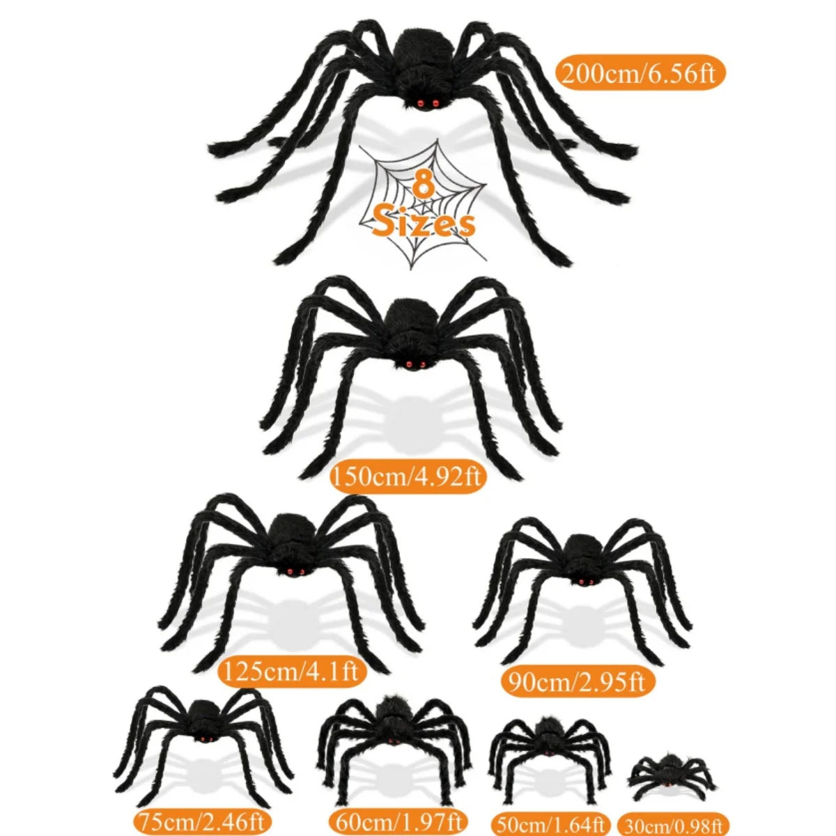 Giant Plush Spider Halloween Decoration Party Prop