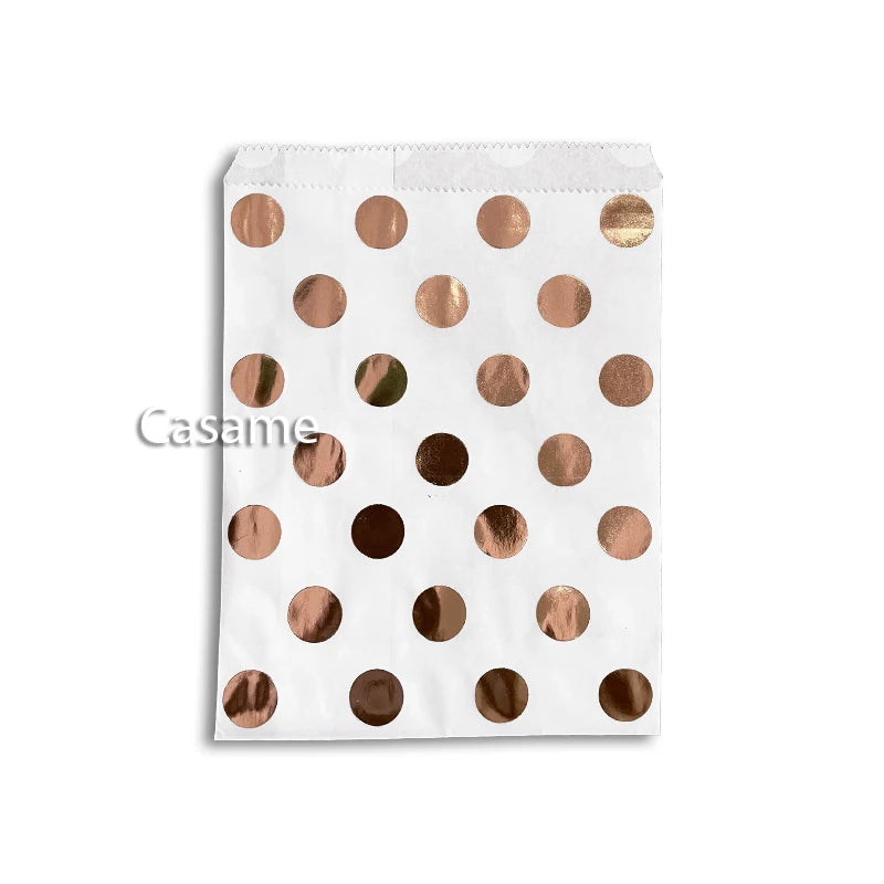 50pcs/ Lot treat candy bag high quality Party Favor Paper Bags Chevron Polka Dot Stripe Printed Paper craft Bags Bakery Bags