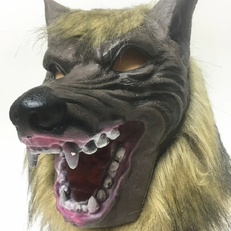 Brown Horse Head Mask Latex Animal Costume Prop for Halloween