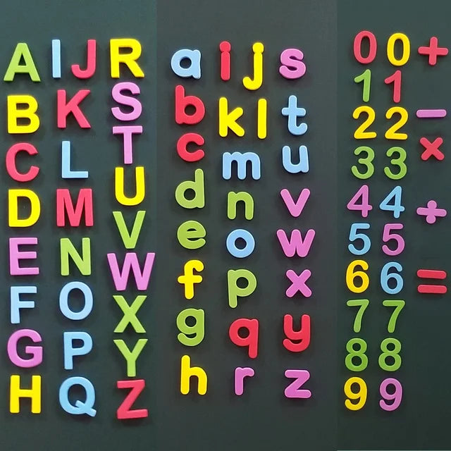24-76pcs EVA Foam Magnetic Alphabet Letters Learning Spelling Counting Set Refrigerator Stickers Educational Toys For Kids