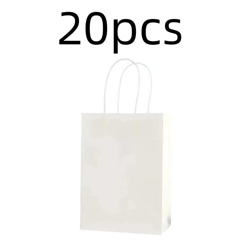 Candy Colorful Shopping Bags 10PCS Kraft Paper Gift Candy Bag Colored Hand-held Paper Bags Wedding Party Decoration Gift