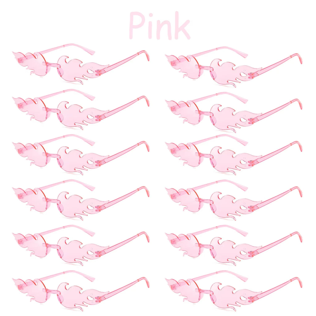 12-120 Pcs Red Fire Flame Glasses Fire Shape Sunglasses Fire Sunglasses Party Decor for Summer Shower Wedding Halloween Cosplay