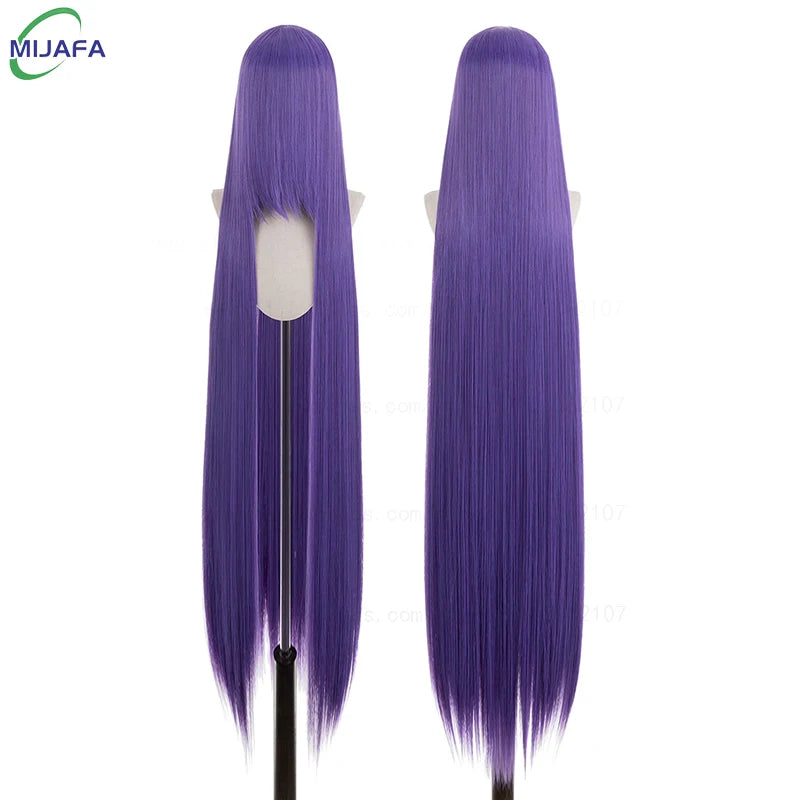 150cm Long Straight Cosplay Wig with Bangs Heat Resistant