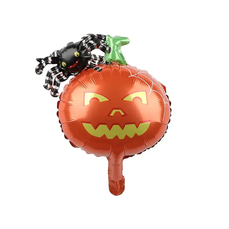 12pcs Halloween Mini Pumpkin Ghost Balloons Bat Spider Witch Monster Head Foil Balloon Globos Halloween Party Supplies
