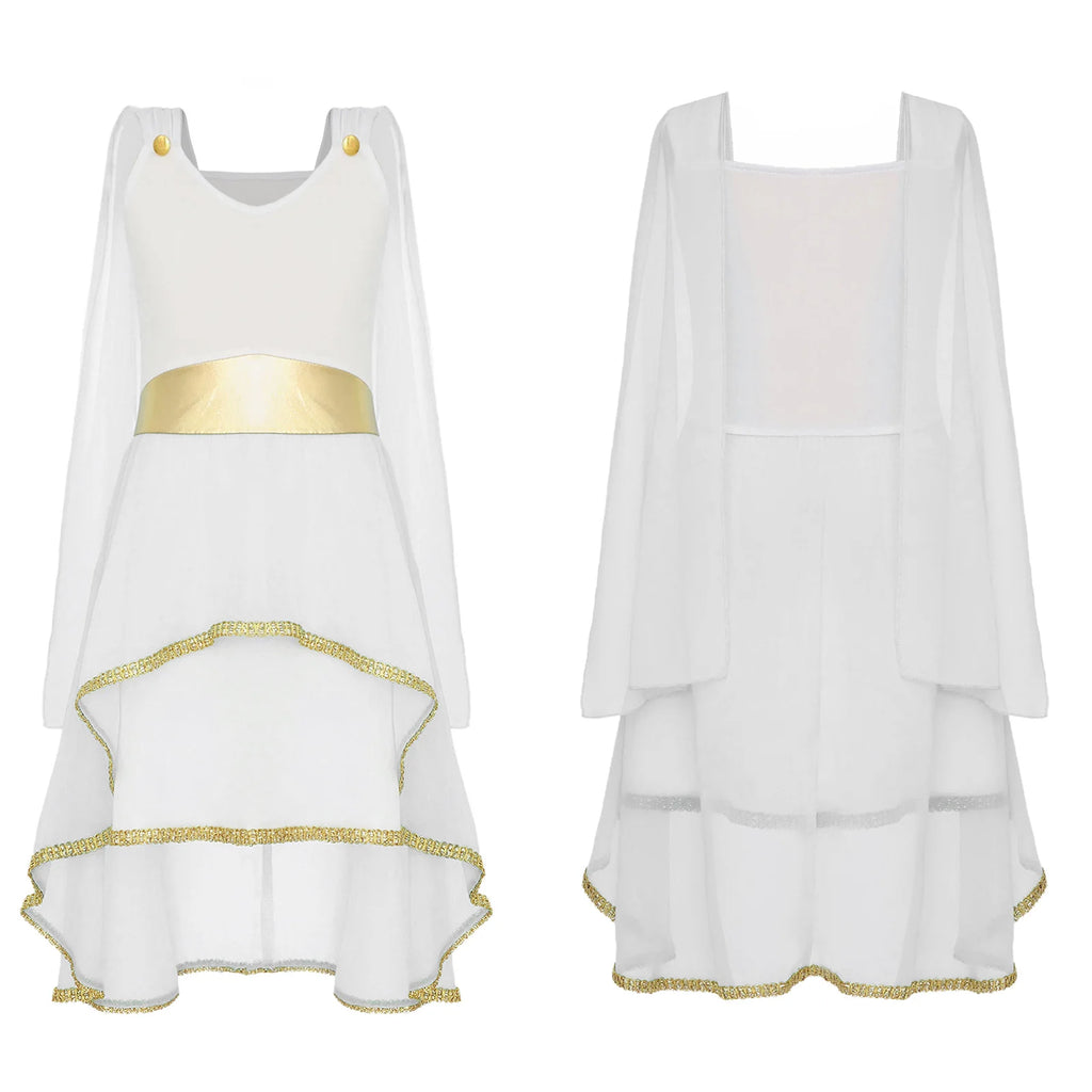 Girls Ancient Greek Goddess Toga Costume for Halloween
