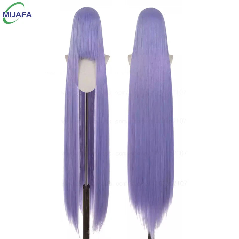 150cm Long Straight Cosplay Wig with Bangs Heat Resistant