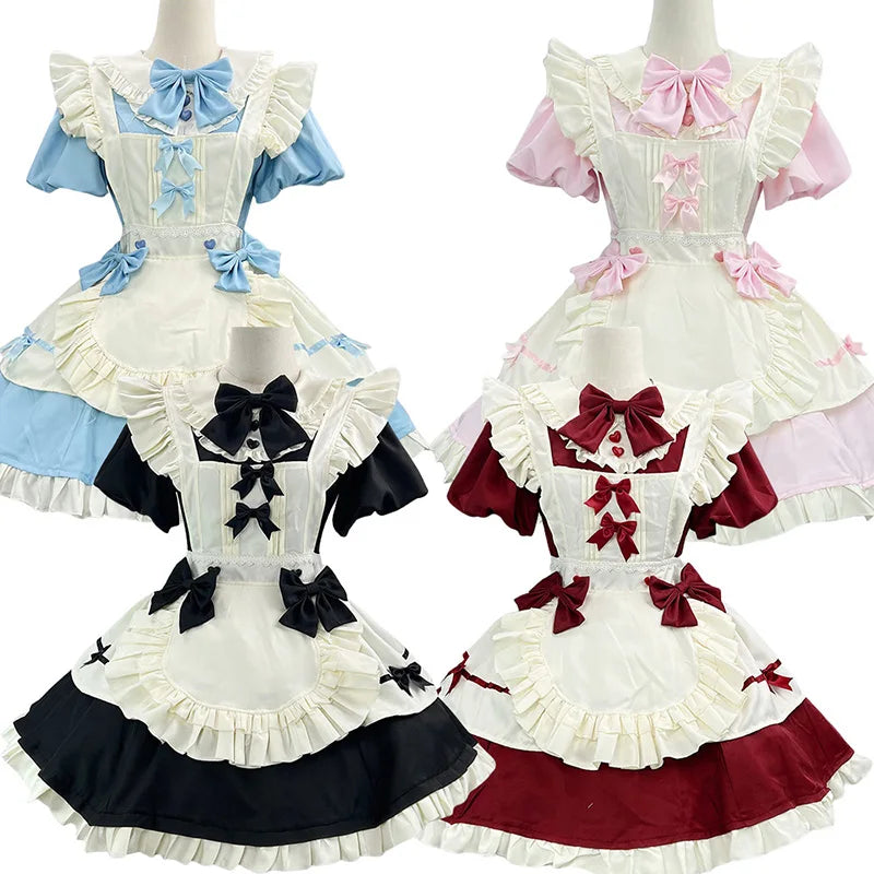 Women’s Maid Cosplay Costume Apron Dress S–5XL