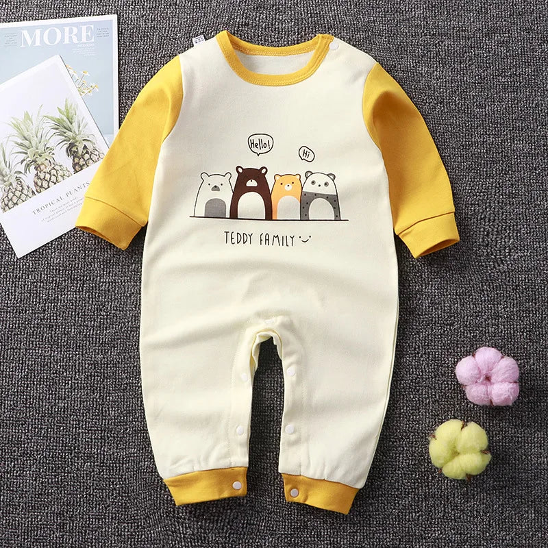Newborn Baby Romper Girls Boys Cute Cartoon Animal stripe Clothes for Kids 0-24 months Autumn Rompers Jumpsuit Outfits Costumes