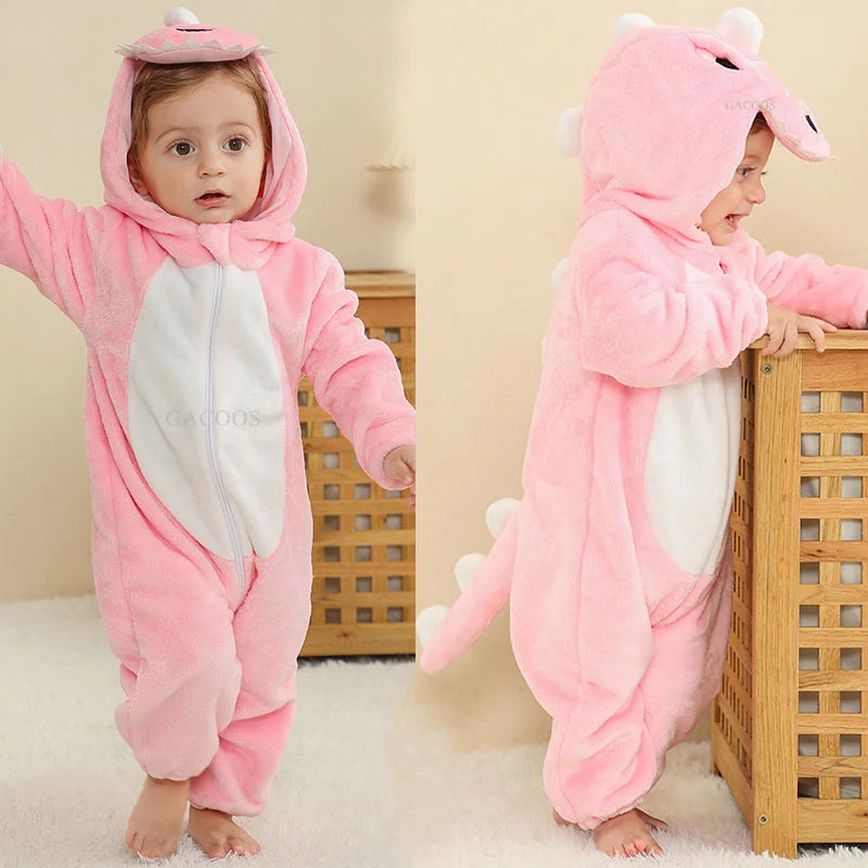 Baby Dinosaur Hooded Romper Costume for Halloween & Winter