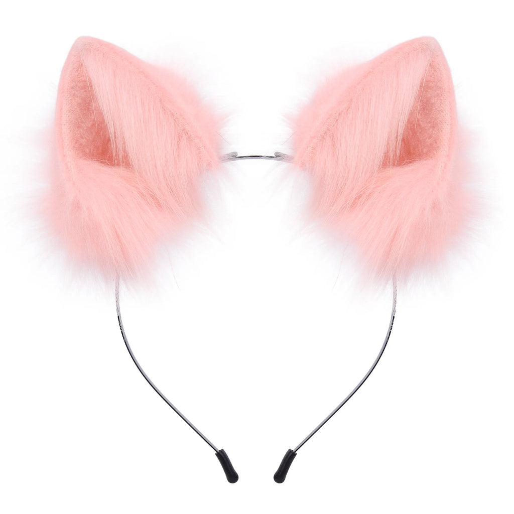 Faux Fur Cat and Fox Ear Headband for Cosplay Costumes