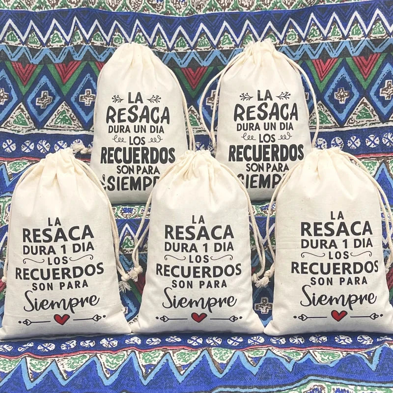 10pcs Spain Hangover Bag Hard one day Memories Are forever Personalized Wedding Gift Bag Single Pie Recovery Kit Anti Resaca