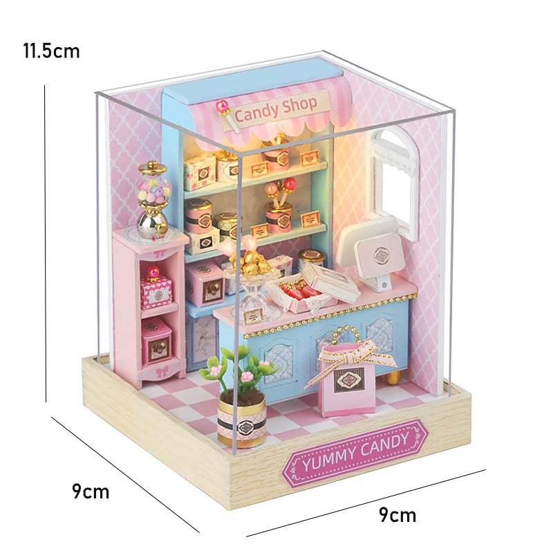 DIY Miniature Dollhouse Kit 3D Puzzle Furniture Assembly Model Doll House Educational Wooden Toys For Friends Birthday Gifts