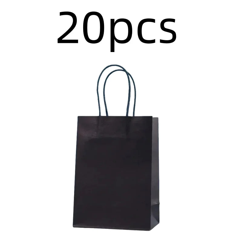 Candy Colorful Shopping Bags 10PCS Kraft Paper Gift Candy Bag Colored Hand-held Paper Bags Wedding Party Decoration Gift