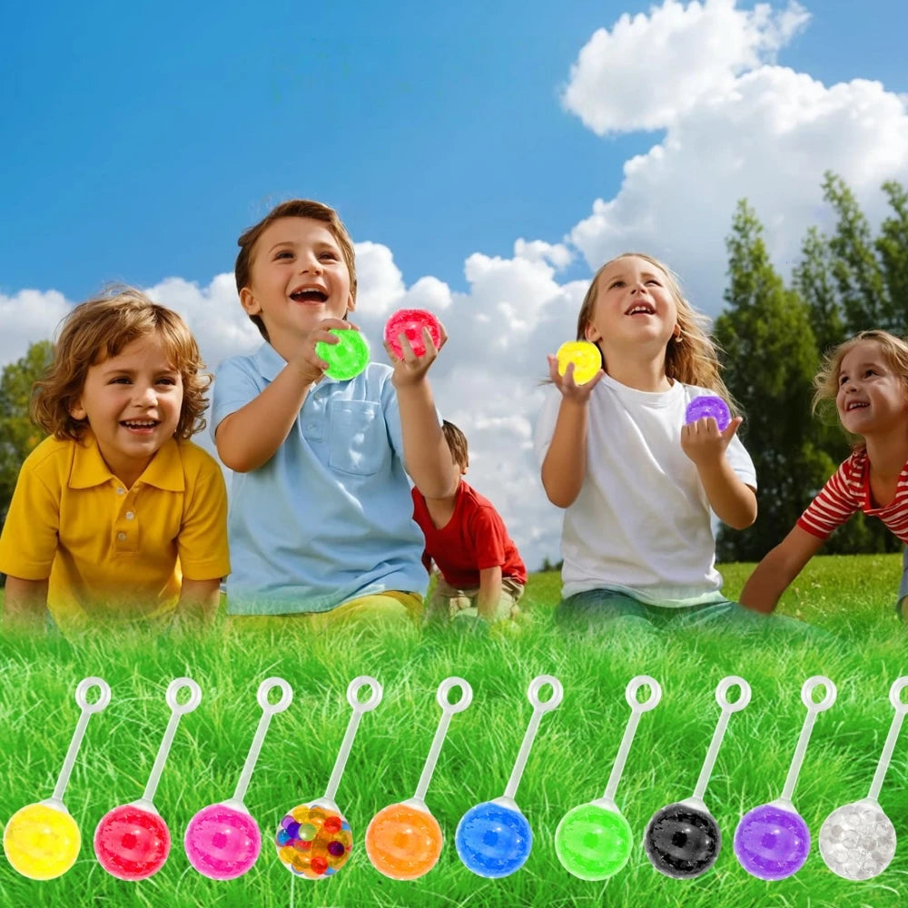 6-18Pcs Finger Water Bead Jumping Balls， Birthday Party Carnival Easter School Prizes Treasure Box Pinata Fillers Fun Gift Pack