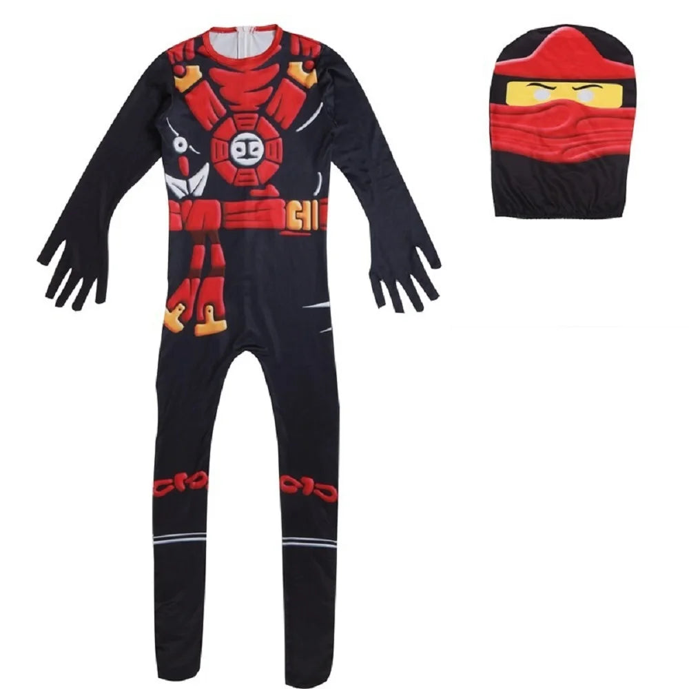 Ninja Cosplay Jumpsuit Costume Set for Halloween & Parties