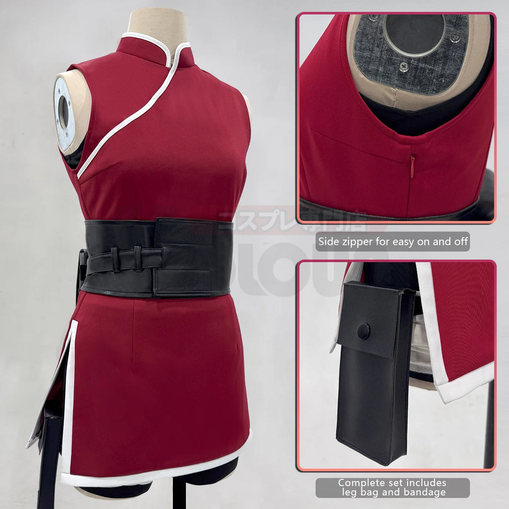 Anime-Inspired Cosplay Costume Top Shorts & Pouch Set