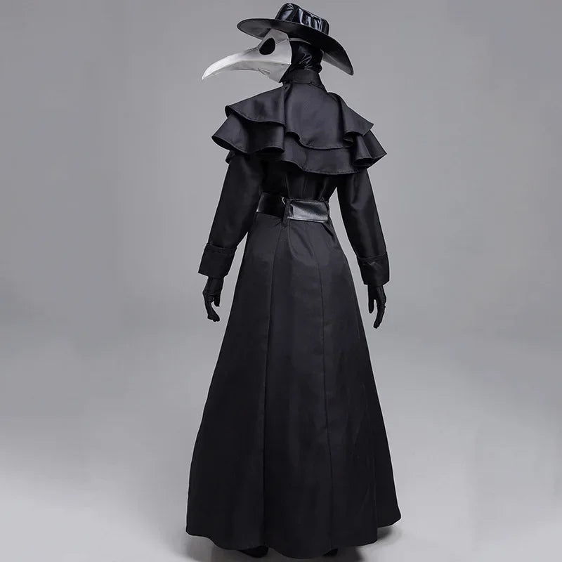 Men's Medieval Hooded Cloak Costume with Mask & Hat