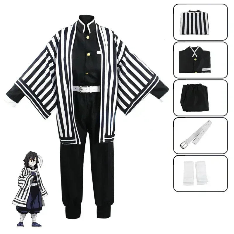 Snake-Inspired Kimono Cosplay Costume with Wig