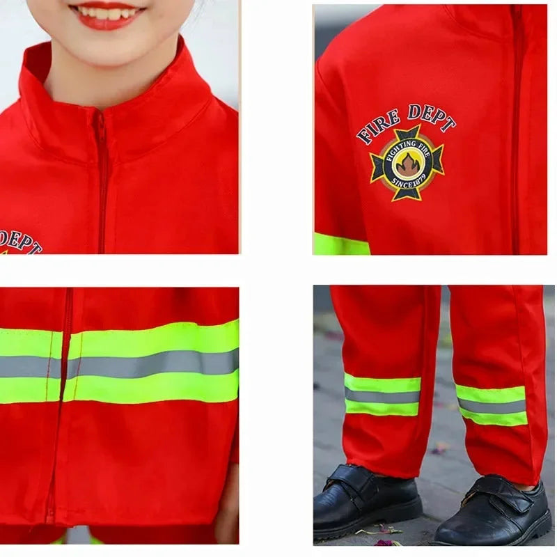 Kids Firefighter Costume Uniform for Boys & Girls