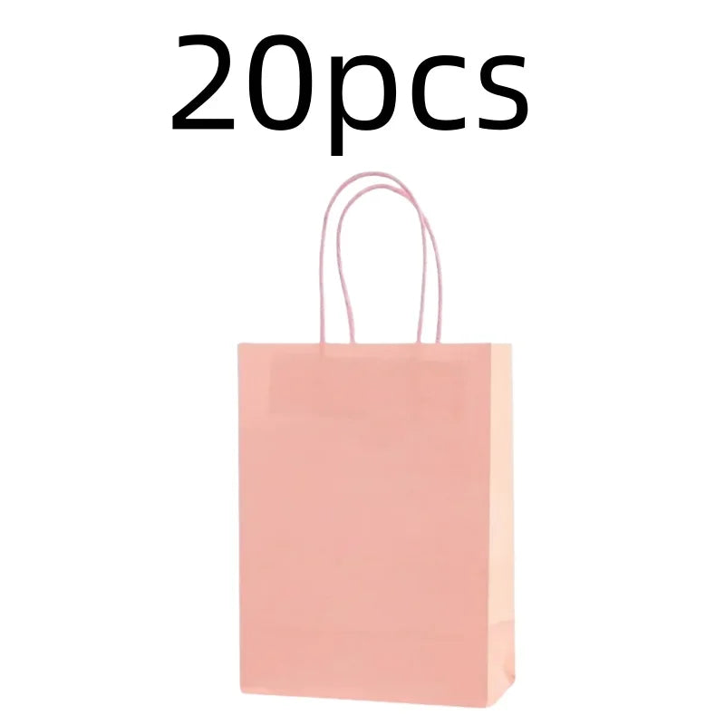 Candy Colorful Shopping Bags 10PCS Kraft Paper Gift Candy Bag Colored Hand-held Paper Bags Wedding Party Decoration Gift