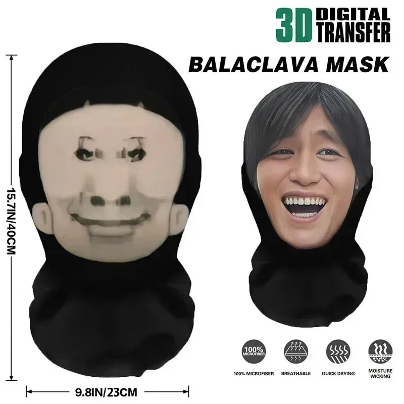 3D Printed Realistic Funny Face Mask Elastic Mesh Full Face Mask for Men Women Cosplay Role Play Headdress Halloween Masks