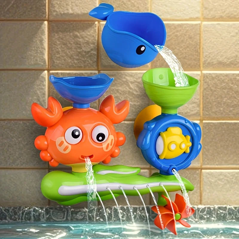 Interactive Suction Cup Bath Toy Set for Youngsters Colorful Flower Design Twistable Features Perfect Gift Halloween Christmas