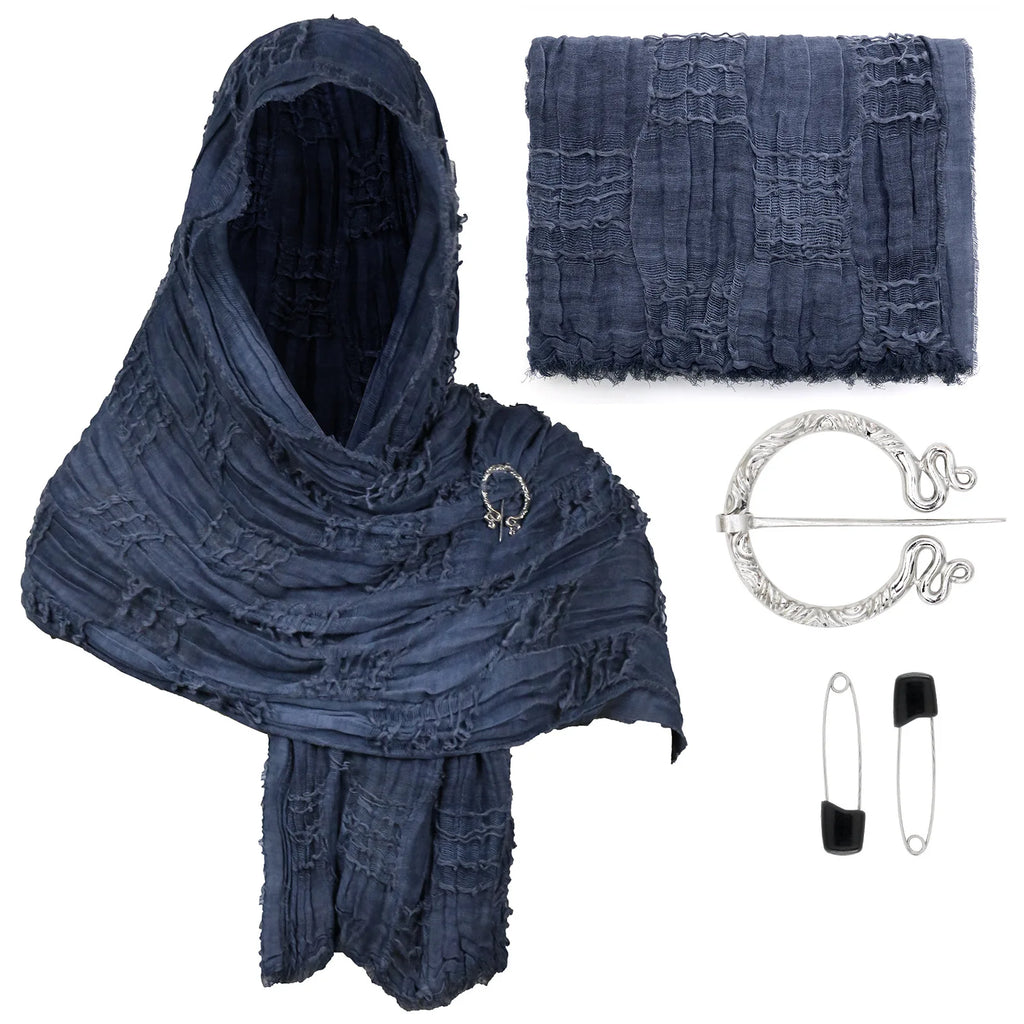 Medieval Hooded Cloak Shawl for Renaissance & Halloween Cosplay