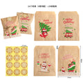 24Sets Merry Christmas Gift Bags Retro Santa Claus Fox Kraft Paper Bags with Stickers Xmas Party Favor Bags DIY Advent Calendar