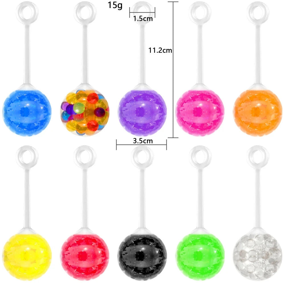 6-18Pcs Finger Water Bead Jumping Balls， Birthday Party Carnival Easter School Prizes Treasure Box Pinata Fillers Fun Gift Pack