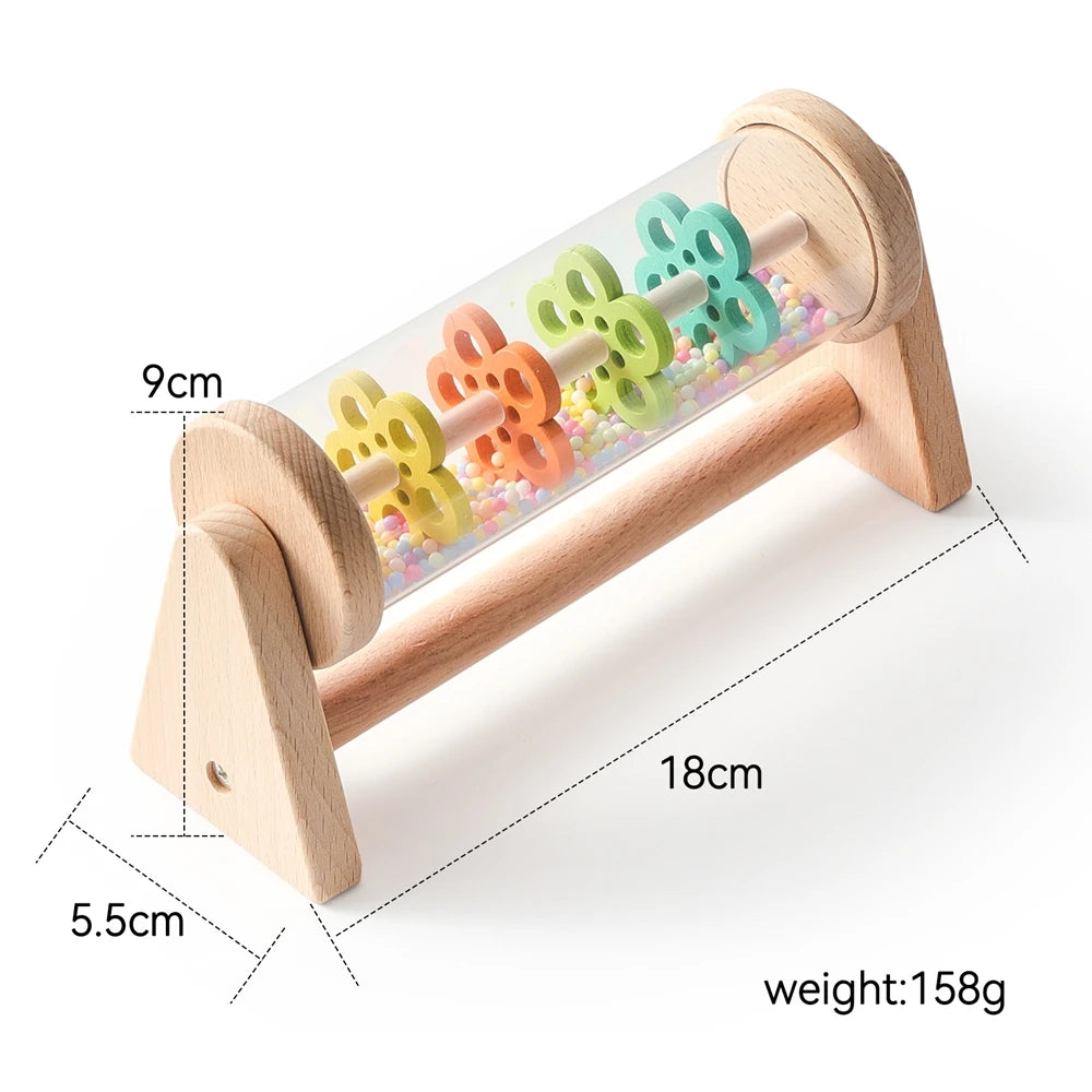 Montessori Rain Stick Toy for Babies Wooden Rainmaker Musical Shaker,Sensory Educational Instrument for Toddlers 6-12 Months