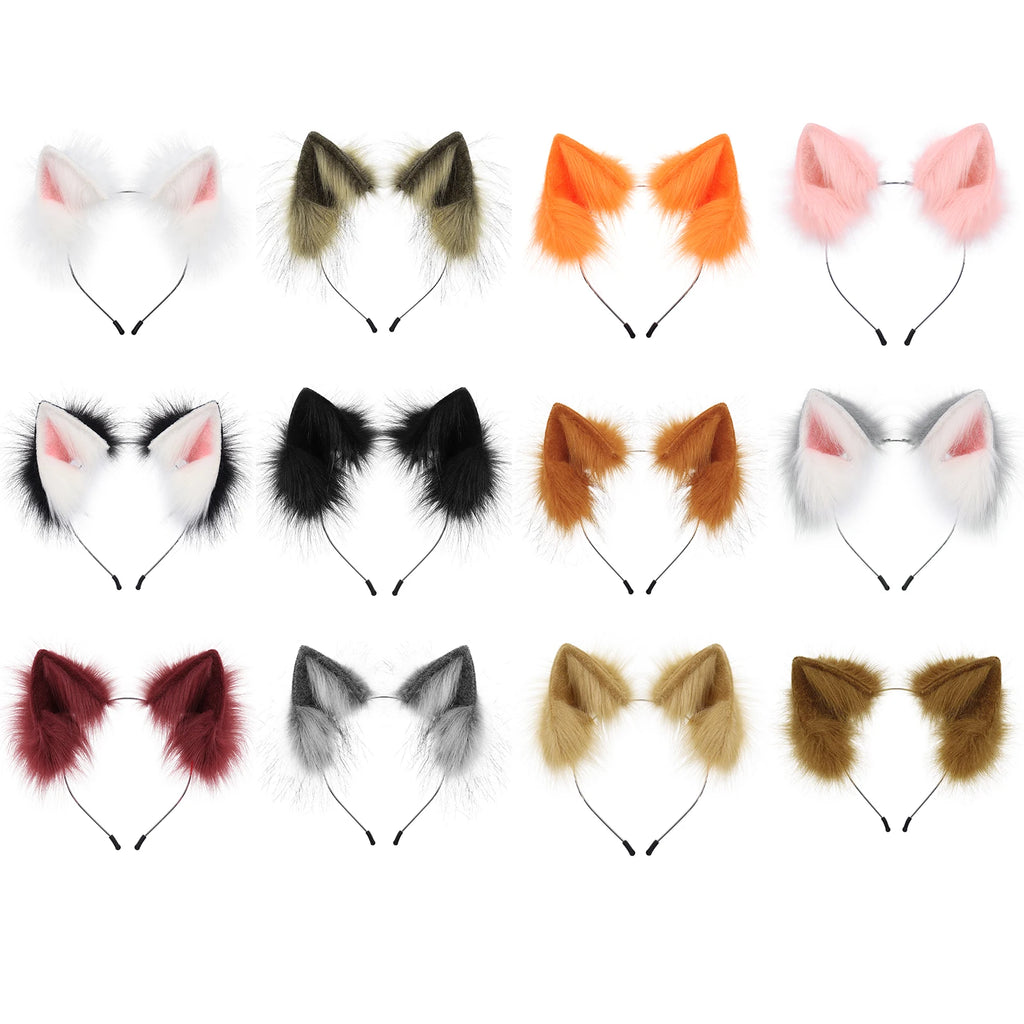 Faux Fur Cat and Fox Ear Headband for Cosplay Costumes