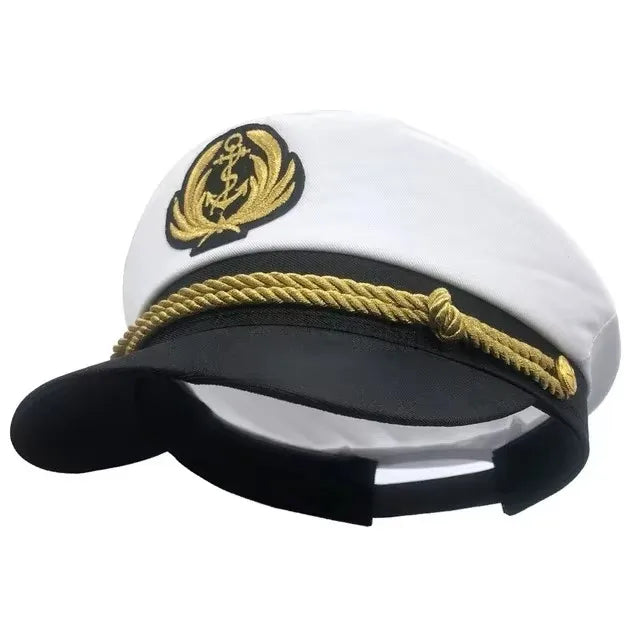 Yacht Captain Hat and Scarf Set for Men and Women