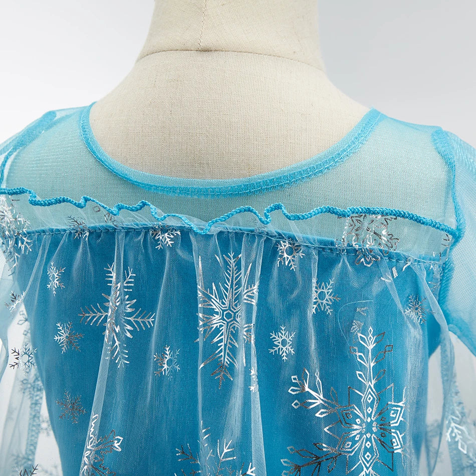Girls Sequined Snow Queen Dress, Winter Princess Costume