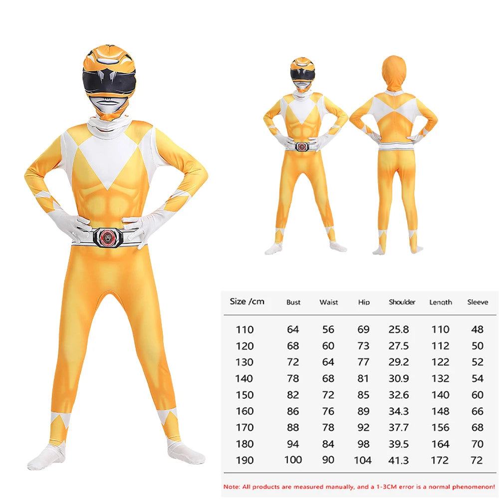 Samurai-Inspired Superhero Jumpsuit Costume with Mask