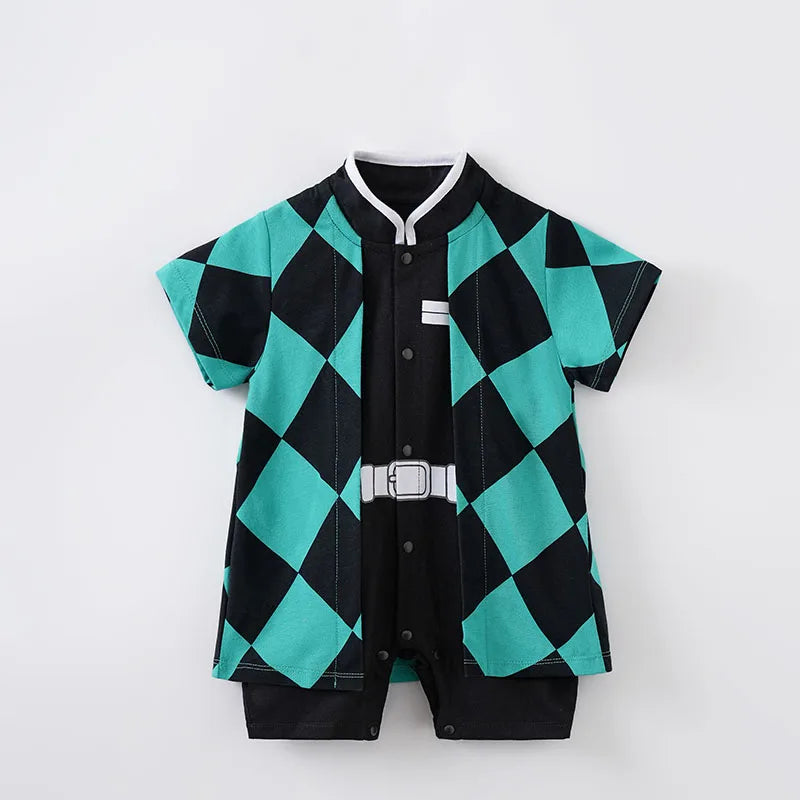 Cartoon Cosplay Outfit Baby Boy Girl Outfit Infant Clothes Toddler Costume Romper Jumpsuit 0-18 Months Newborn Short Sleeve baby