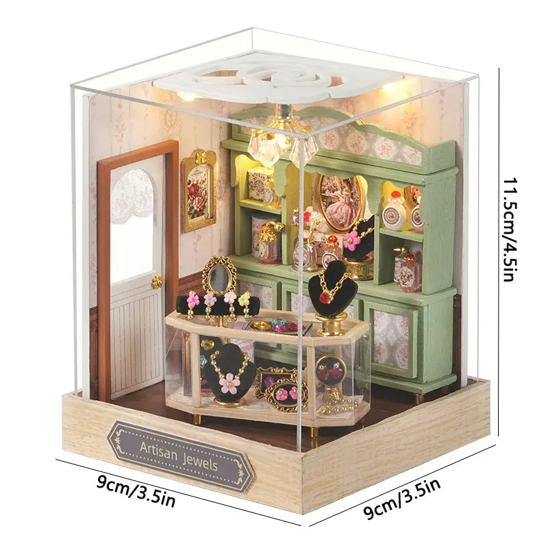 DIY Miniature Dollhouse Kit 3D Puzzle Furniture Assembly Model Doll House Educational Wooden Toys For Friends Birthday Gifts