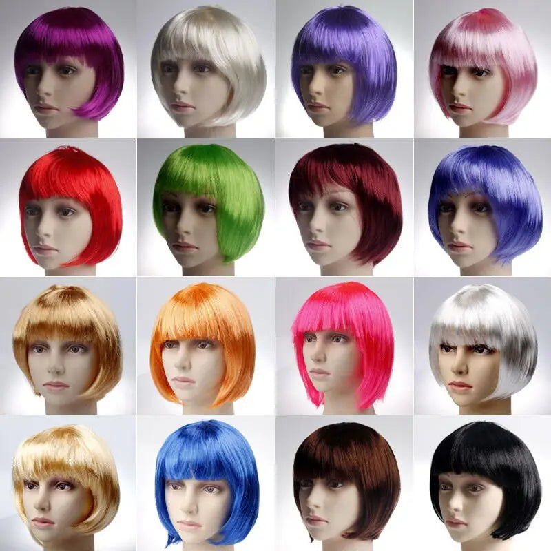 Short Bob Wig Synthetic Costume Wig for Cosplay & Parties