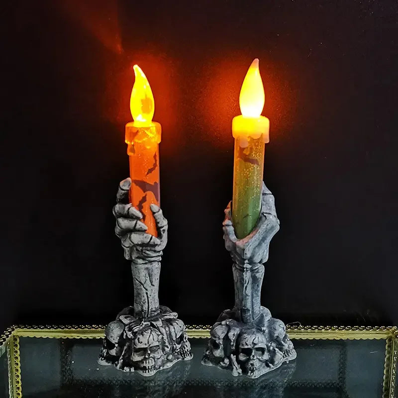 Halloween LED Skeleton Hand Candle Horror Decoration
