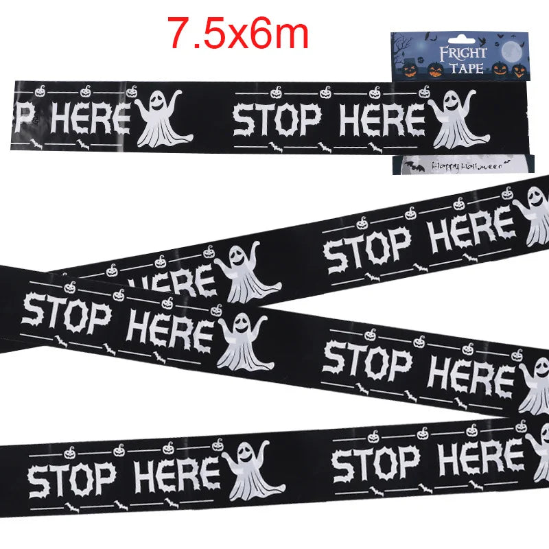 Halloween Party Decoration Warning Tape Scary Caution Tape Roll Hazard Warning Tape Indoor Outdoor Spooky DIY Prop Decorations