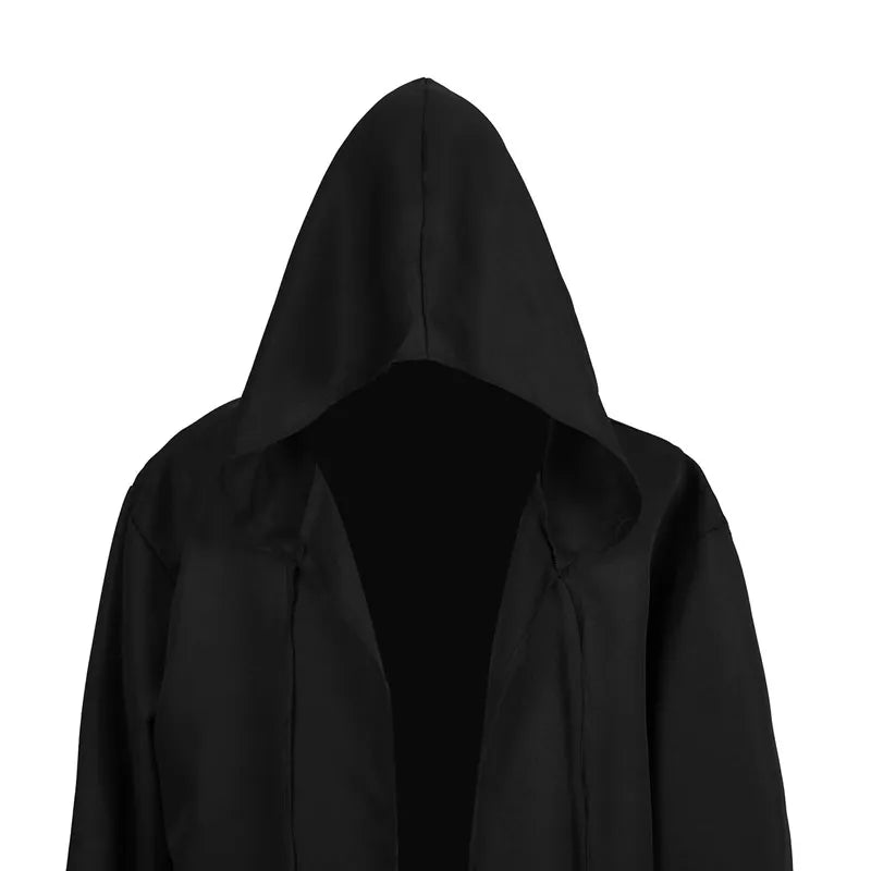 Black Hooded Sorcerer Cloak Costume for Adults & Kids