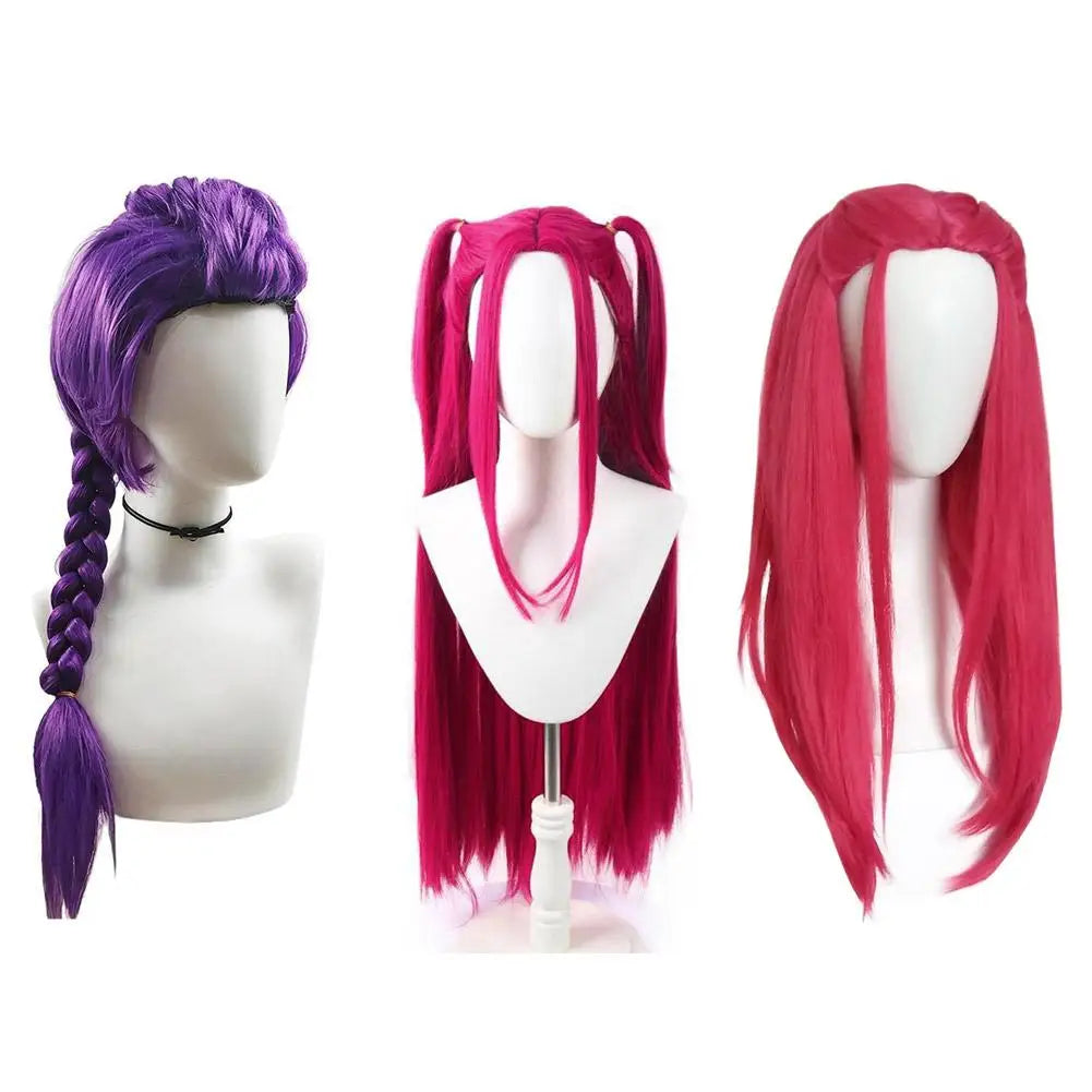 33.5 Inch Purple Braided Wig with Side Ponytail for Kids