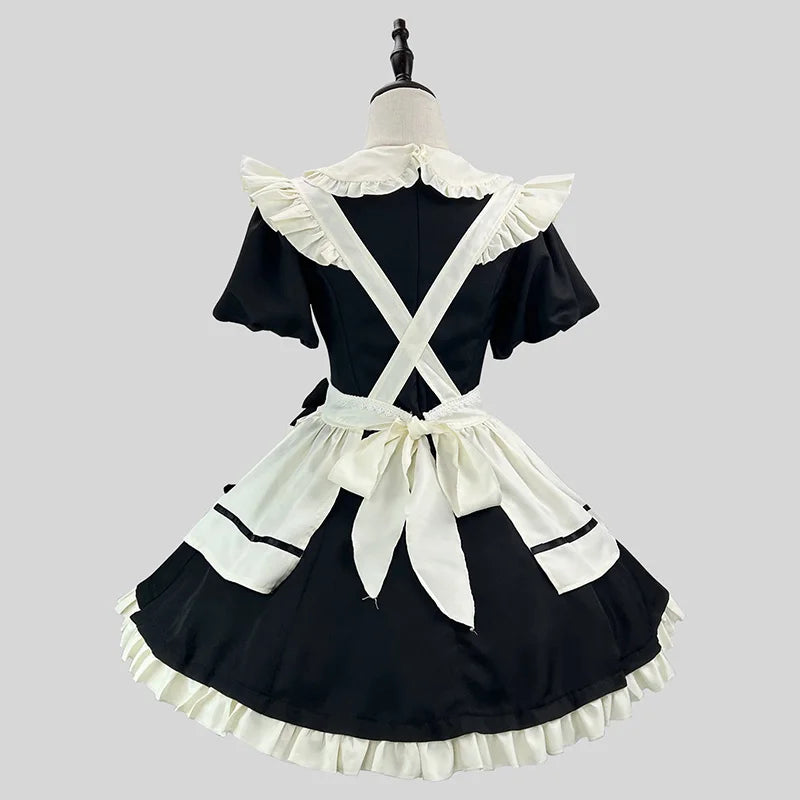 Women’s Maid Cosplay Costume Apron Dress S–5XL