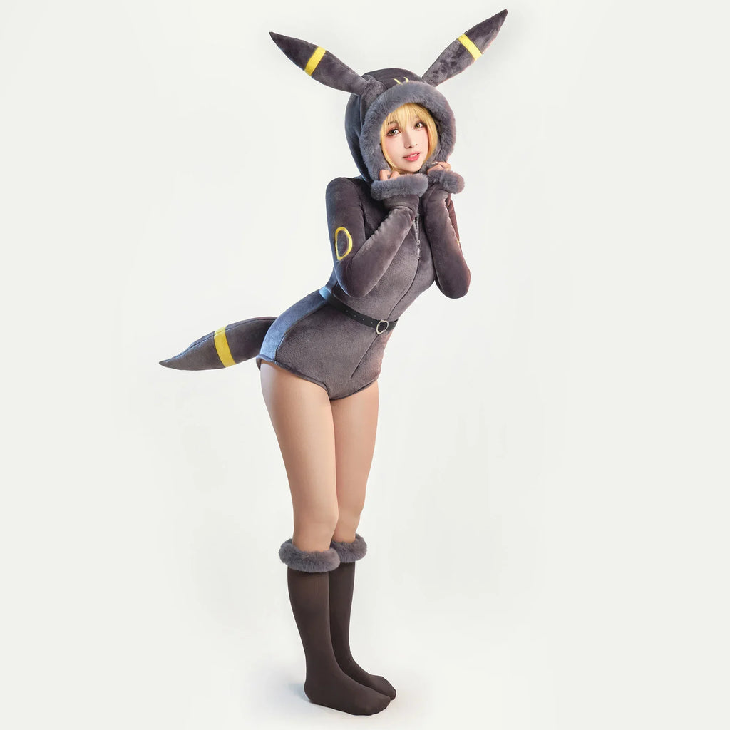 Women’s Purple Ghost Romper Costume with Hood & Tail