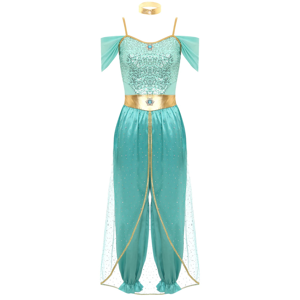 Arabian Princess Costume Embroidered Dance Outfit