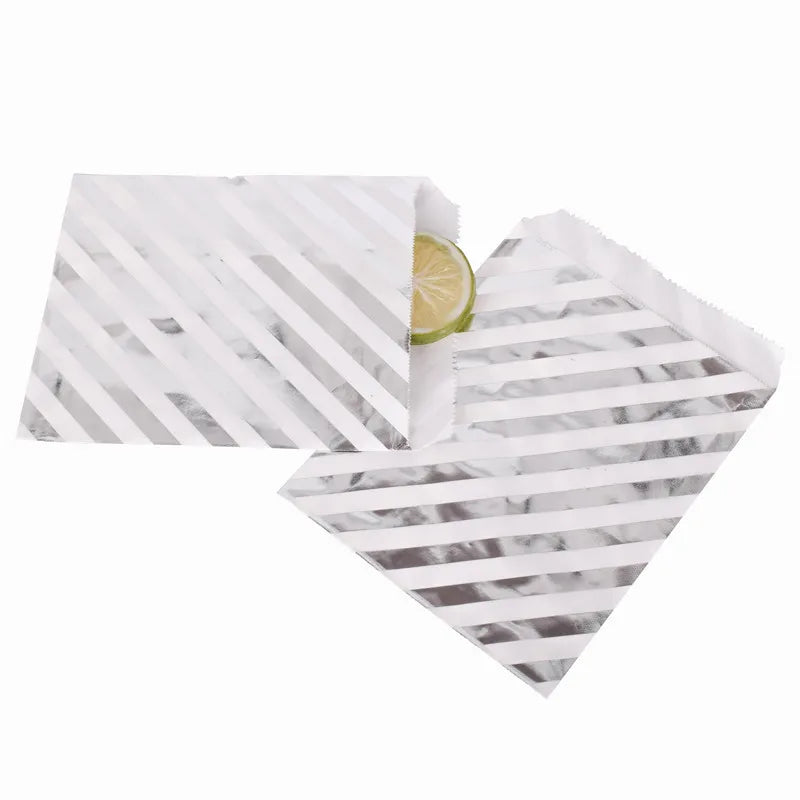 50pcs/ Lot treat candy bag high quality Party Favor Paper Bags Chevron Polka Dot Stripe Printed Paper craft Bags Bakery Bags