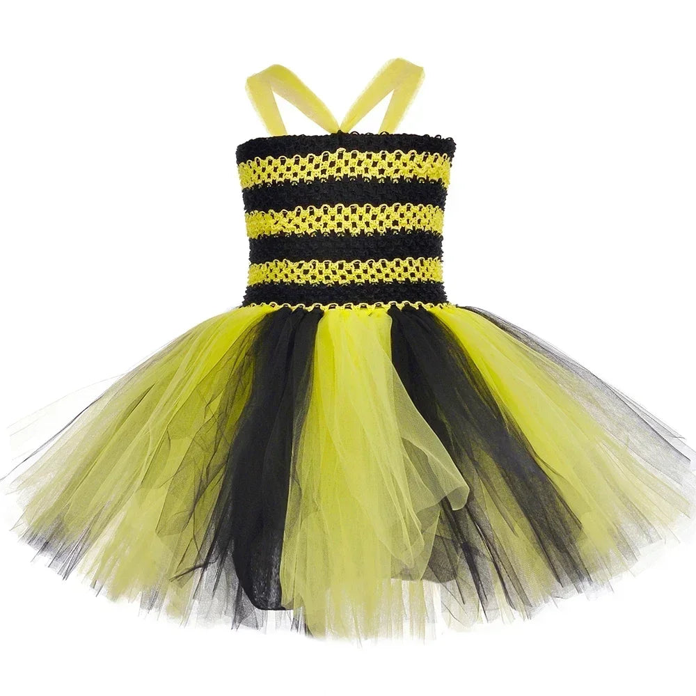 Girls Bumble Bee Tutu Dress Costume, Ages 1 to 12